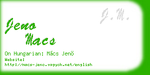 jeno macs business card